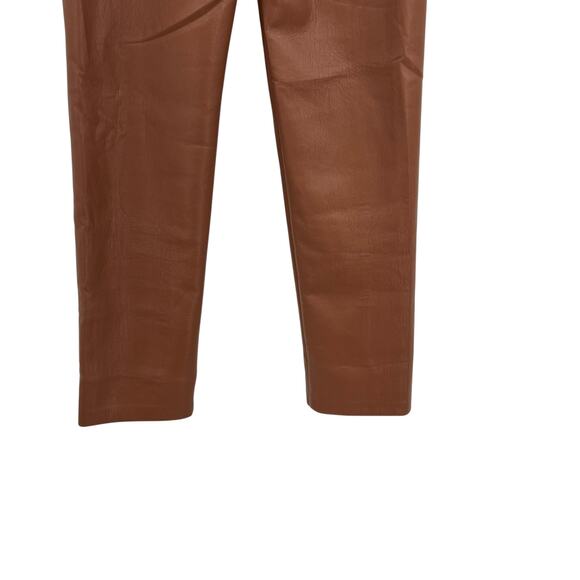 Aritzia Wilfred The Melina Pant Faux Vegan Leather High Waist Cognac‎ Brown 0 - Picture 9 of 12
